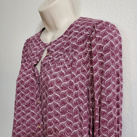 ANTHROPOLOGIE MAEVE Orlo Bib Buttondown Purple White Size XS - Picture 2 of 10